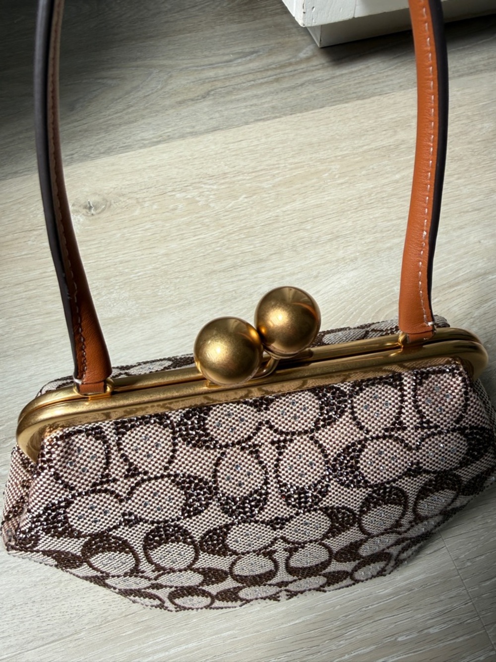 COACH Kisslock Frame Bag 16 small Crystal - Picture 5 of 9